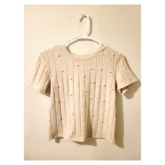 Zara Tops - Beige T-shirt Zara